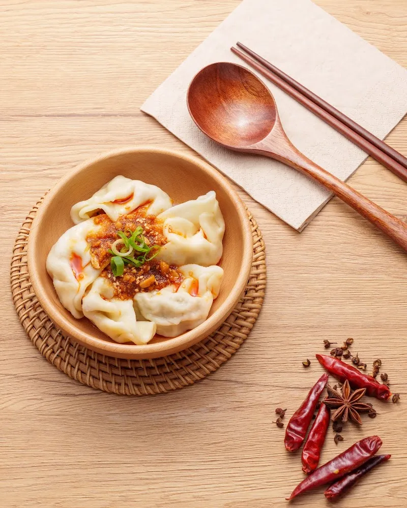 Dumplings with Sichuan Sauce